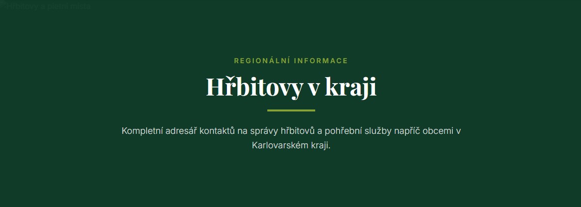 Hřbitovy a pietní místa