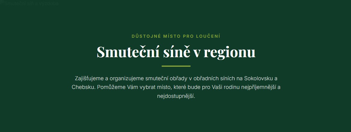 Smuteční síně v regionu